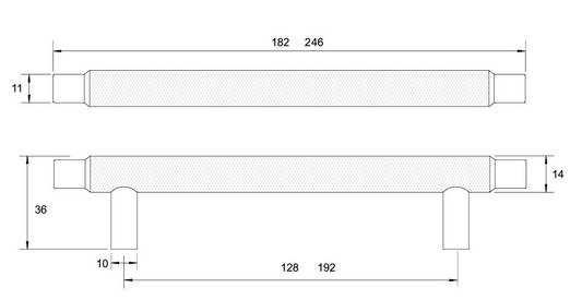 Kethy Herning Handle 192mm C to C Available In 3 Colours : Antique Bronze ,Brushed Gold ,Black Paint Matt#7