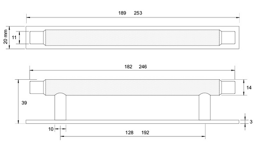 Kethy Herning Handle with back plate 192mm C to C Available In 3 Colours : Antique Bronze ,Brushed Gold ,Black Paint Matt#7
