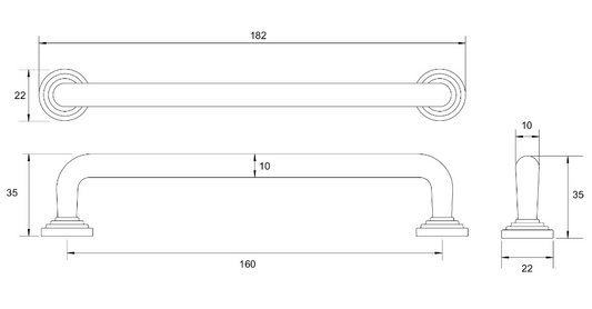 Kethy Beeston Iron Handle 160mm Iron Black