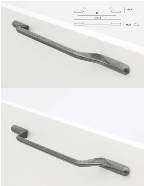 ELITE TUSCANY PULL HANDLE FINISH ANTIQUE SILVER HOLE CENTRE 160MM & 224MM