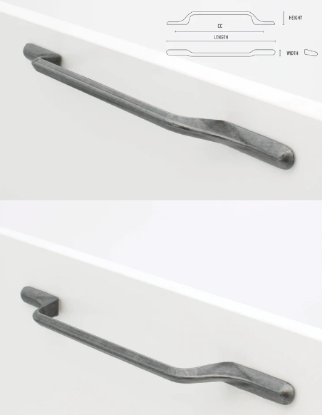 ELITE TUSCANY PULL HANDLE FINISH ANTIQUE SILVER HOLE CENTRE 160MM & 224MM