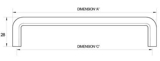 Kethy Byron 160mm Thin Flat D Handle C to C Available In 4 Colours : Matt Champagne Paint ,Matt Graphite Paint ,Black Paint Matt#4 ,Matt Silver Paint
