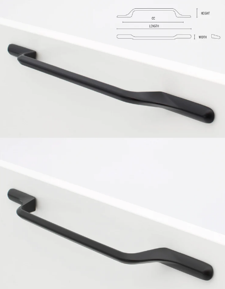 ELITE TUSCANY PULL HANDLE FINISH COBALT BLACK HOLE CENTRE 160MM & 224MM