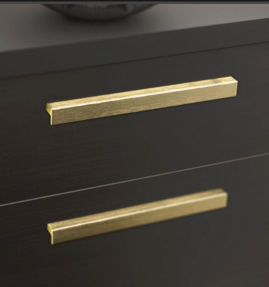 Kethy Square Hook 96mm C to C 107mm O/A Aluminium Available In 3 Colours : Brushed Brass Anodised ,Inox ,Black Anodised Matt#3