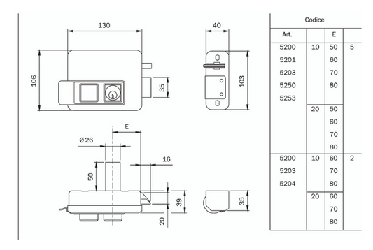 Sylvan Iseo Electric Gate Lock Right & Left Stainless Steel
