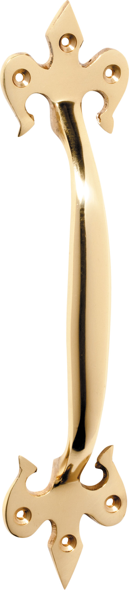 Pull Handle Fleur-de-lis Polished Brass H230xP35mm