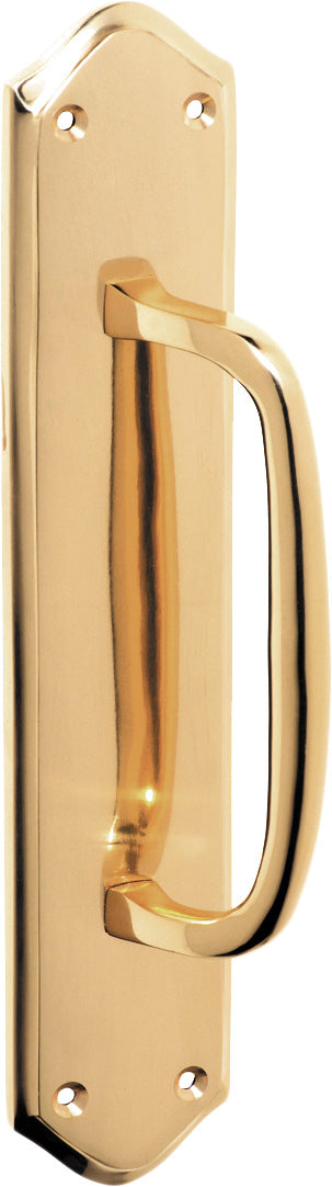 Pull Handle Offset Backplate Polished Brass H250xW50xP50mm