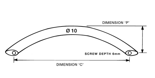 Kethy Marine 10mm Grade Stainless Steel Bow Handle C to C Available In 4 Sizes : 96mm ,128mm ,160mm ,192mm
