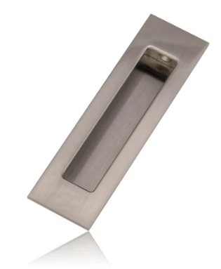 Mardeco 1141S Flush Pull Small Height 100mm x Width 38mm Brushed Nickel & Satin Chrome