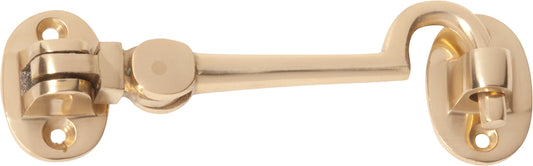 Cabin Hook Small Polished Brass L100mm