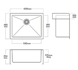 MERCER DB102 BUTLER STAINLESS STEEL SINGL BOWL