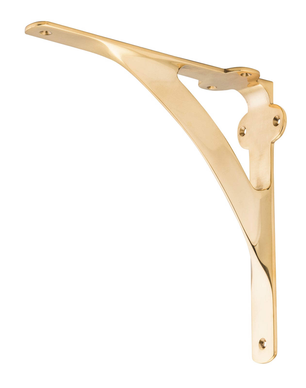 Shelf Bracket Large Polished Brass H200xP200mm