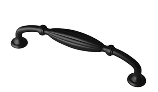 ELITE FLORENTINE PULL HANDLE HOLE CENTRE 128MM ( HEIGHT 35MM x LENGTH 145MM x WIDTH 21MM ) AVAILABLE IN 4 COLOURS : SATIN BLACK ,ANTIQUE BRONZE ,BLACK IRON ,ANTIQUE PEWTER