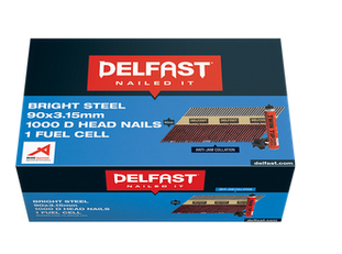 Delfast Bright D-Head Nails + QL Fuel Pack Box 1000