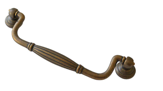 ELITE FLORENTINE DROP HANDLE HOLE CENTRE 160MM ( LENGTH 145MM x WIDTH 21MM ) BLACK IRON & ANTIQUE BRONZE