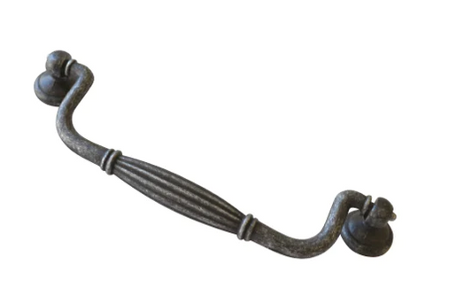 ELITE FLORENTINE DROP HANDLE HOLE CENTRE 160MM ( LENGTH 145MM x WIDTH 21MM ) BLACK IRON & ANTIQUE BRONZE