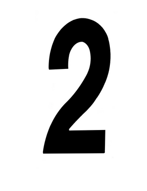 MILES NELSON DOOR NUMBER 100MM x 2MM BLACK OR STAINLESS STEEL STICK ON 2MM, NUMBERS  1-9