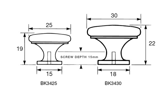 Kethy Brass Button Knob 25mm Polished Brass Gloss & Polished Chrome