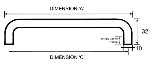 Kethy Lommel Handle 10mm Dia Stainless Steel C To C Meets Available in 5 Sizes : 400mm ,500mm ,600mm ,700mm ,800mm