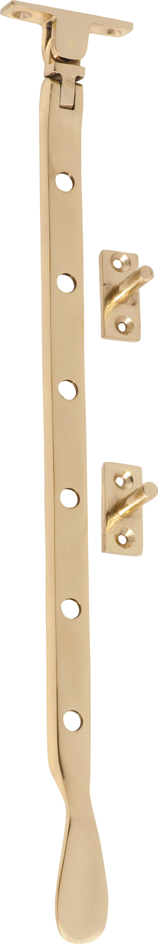 Casement Stay Base Fix Large Polished Brass L300mm