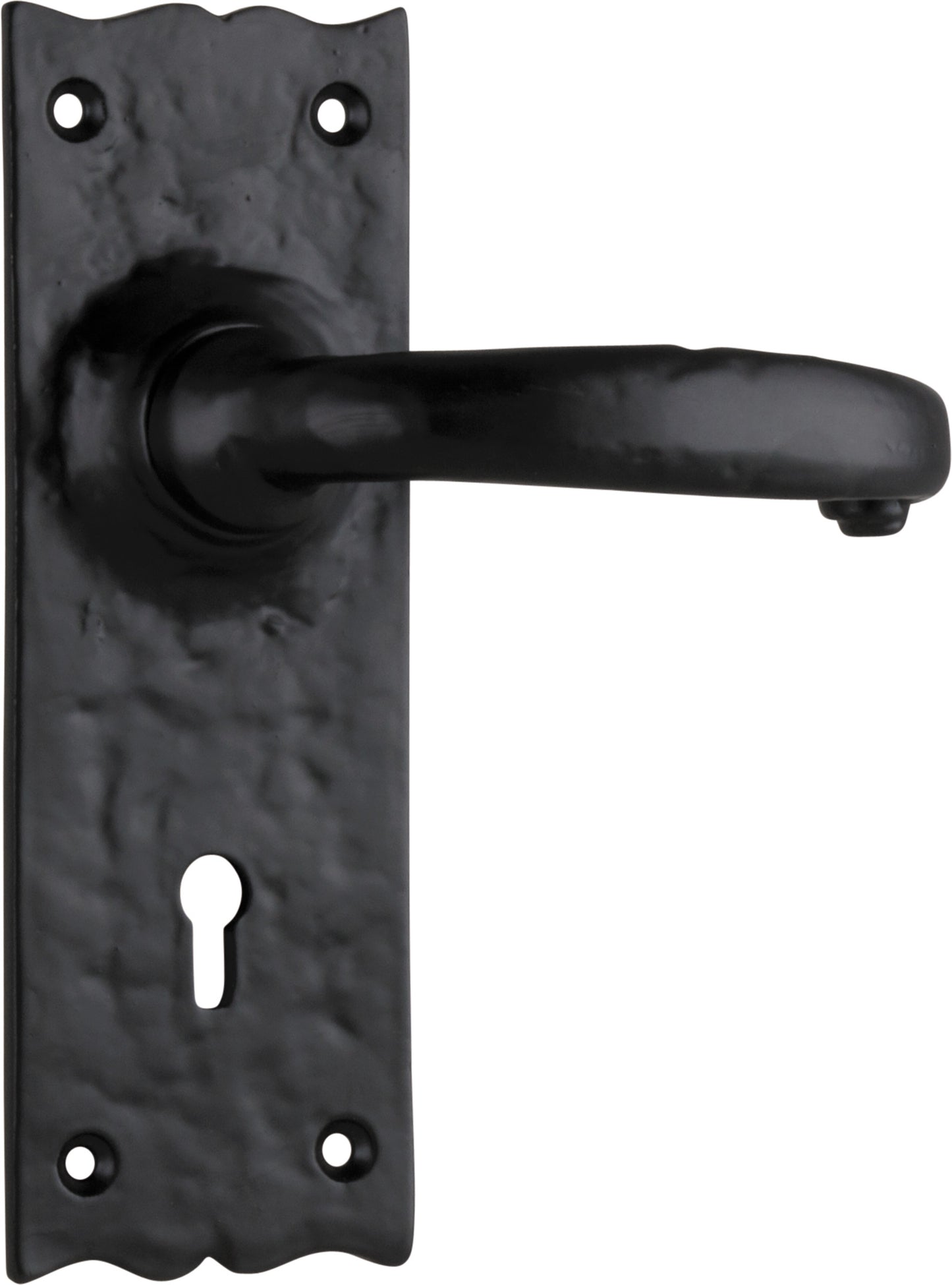 Door Lever Gloucester Iron Lock Pair Matt Black H158xW50xP53mm