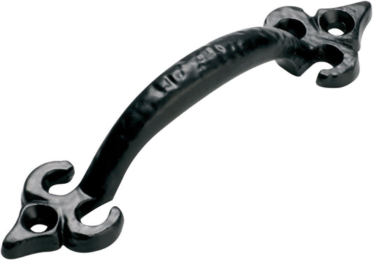 Pull Handle Iron Fleur-de-lis Matt Black H110xP21mm
