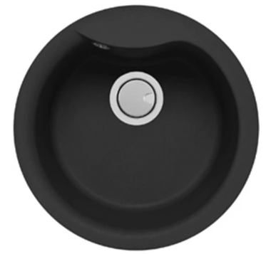 MERCER DURO GRANITE ( FERRARA, RIMINI,BARI ) SINGLE ROUND BOWL - BLACK. CONCRETE & WHITE.
