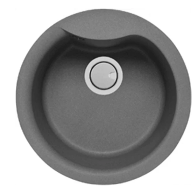 MERCER DURO GRANITE ( FERRARA, RIMINI,BARI ) SINGLE ROUND BOWL - BLACK. CONCRETE & WHITE.