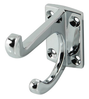 Jaeco Hat and Coat Hook In 6 Colours : Brass Plate ,Chrome ,Florentine Bronze ,Satin Chrome ,Satin Nickel ,White