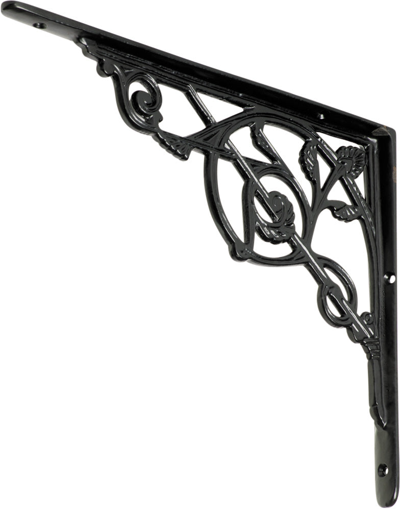 Shelf Bracket Victorian Medium Matt Black H205xP250mm