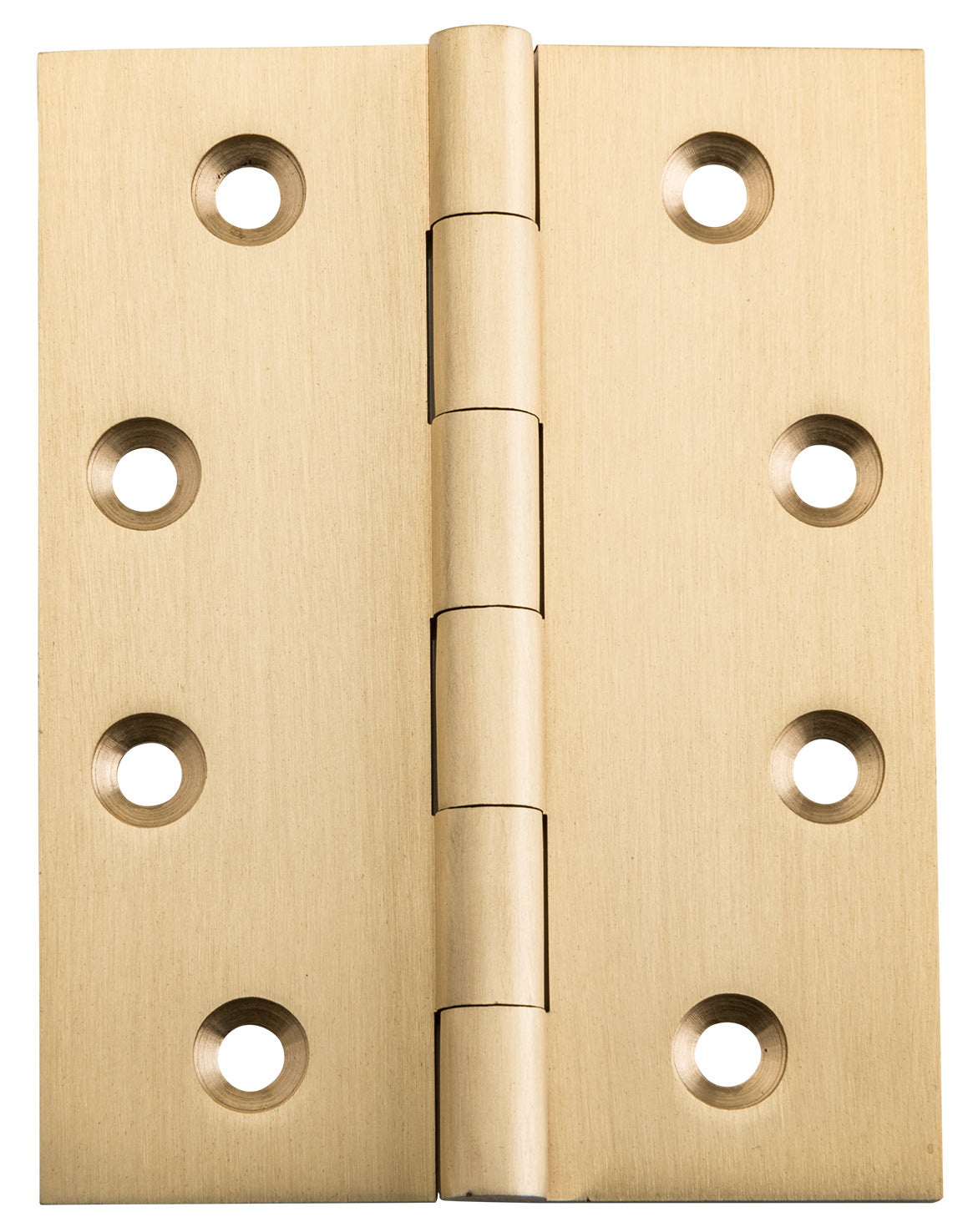 Hinge Fixed Pin Unlacquered Satin Brass H100xW75xT3mm