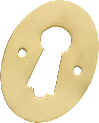 Escutcheon Pressed Unlacquered Polished Brass H44xW30mm