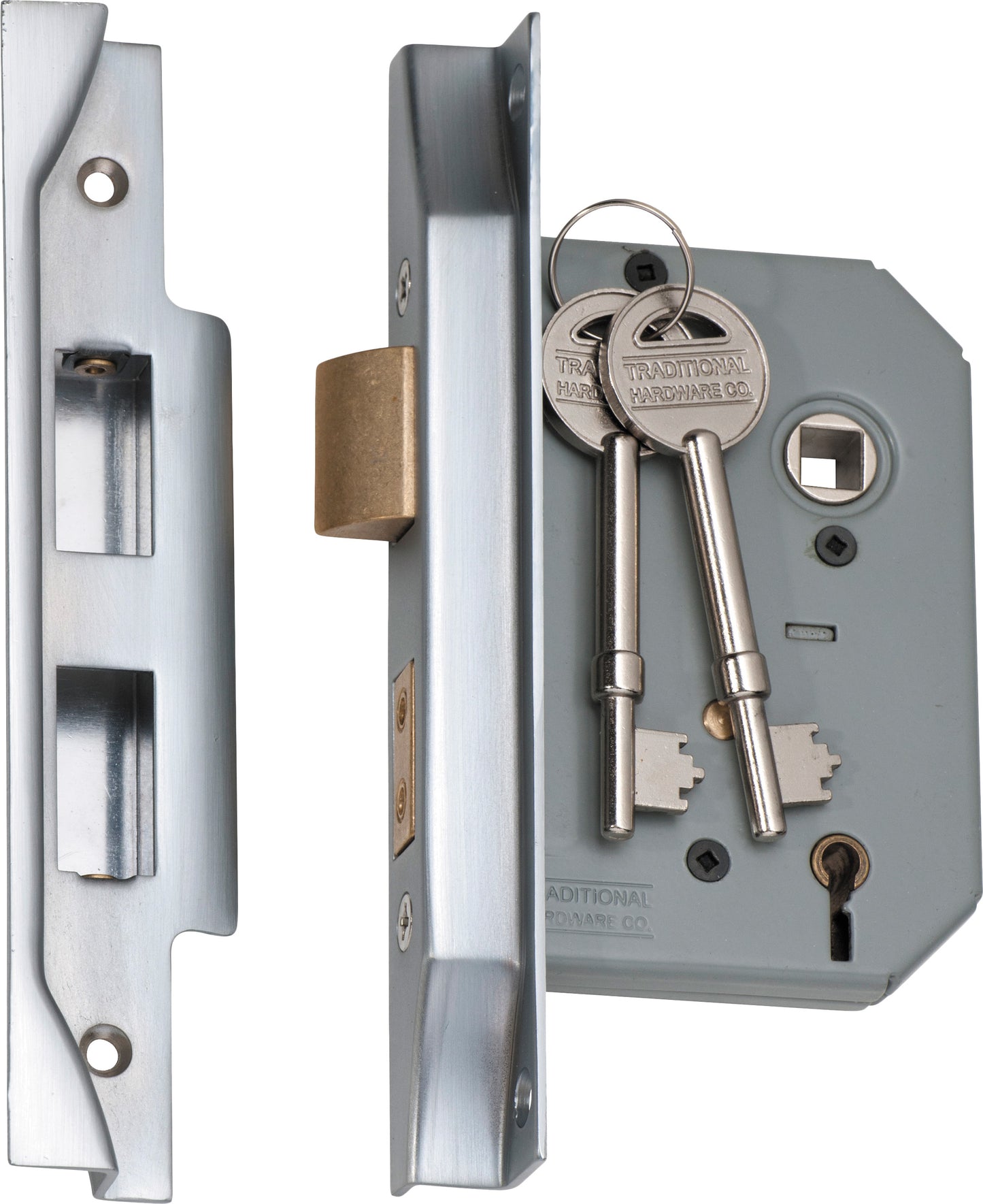 Mortice Lock 5 Lever Rebated Satin Chrome CTC57mm Backset 57mm