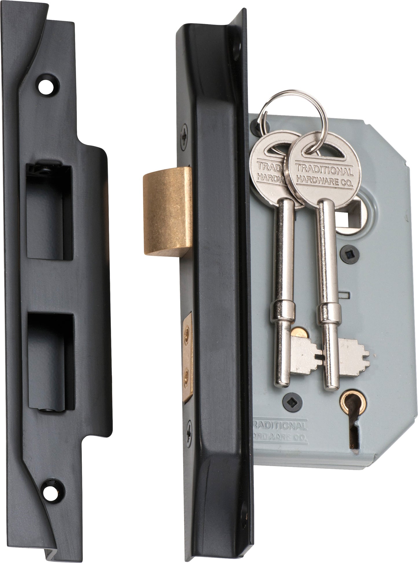 Mortice Lock 5 Lever Rebated Matt Black CTC57mm Backset 46mm
