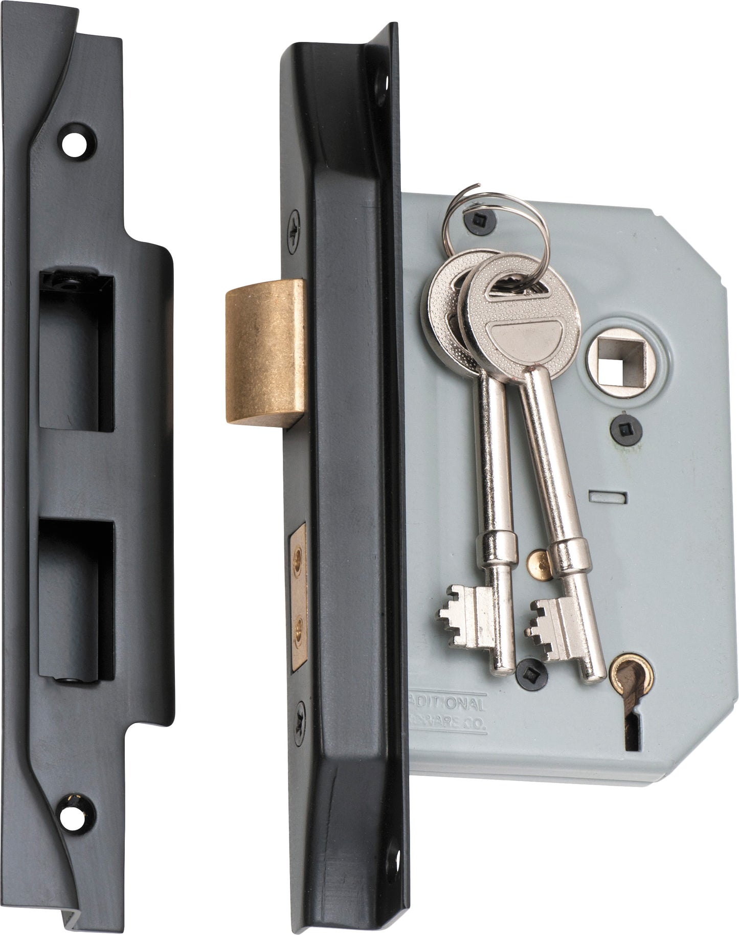 Mortice Lock 5 Lever Rebated Matt Black CTC57mm Backset 57mm