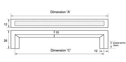 Kethy Ankaa Handle Multi Stone Polished Chrome Available in 3 Sizes : 96mm ,128mm ,320mm