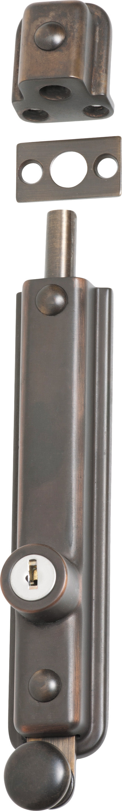 Surface Bolt Locking Zinc Alloy Antique Brass H150xW32xP35mm