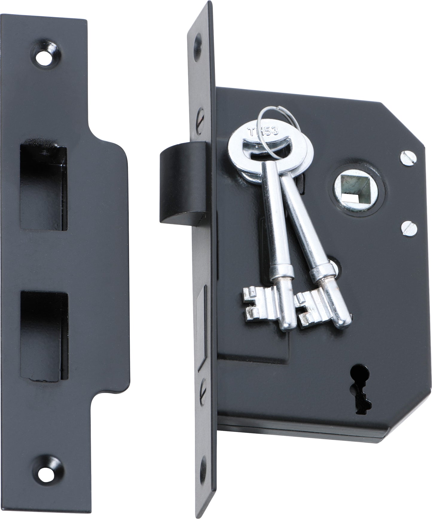 Mortice Lock 3 Lever Matt Black CTC57mm Backset 44mm