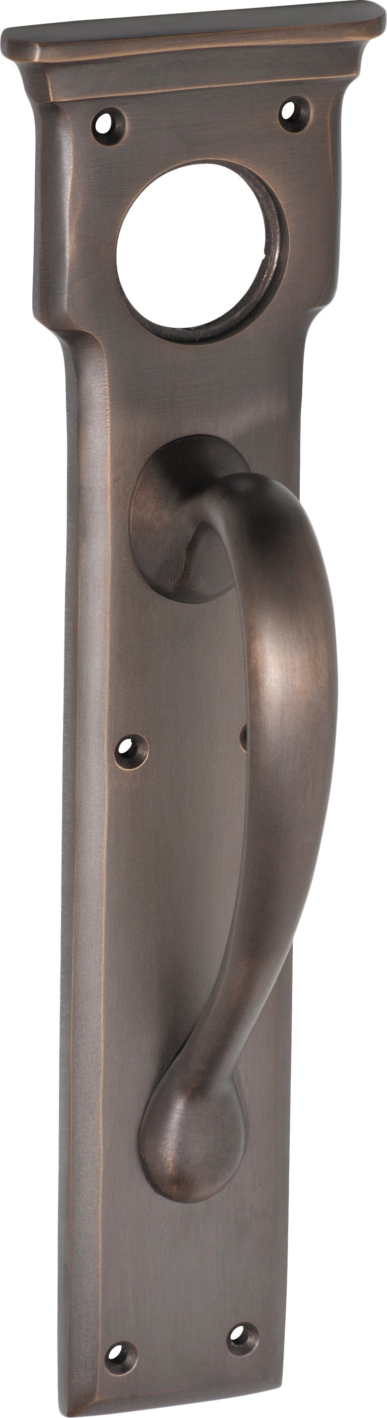Pull Handle Cylinder Hole Antique Brass H255xW70xP57mm