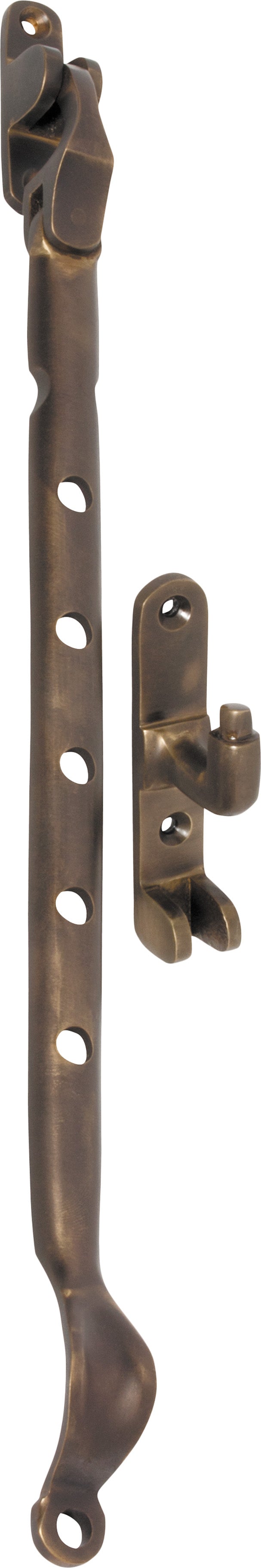 Casement Stay Sidemount Antique Brass L300mm