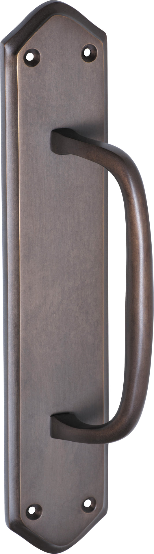 Pull Handle Offset Backplate Antique Brass H250xW50xP50mm