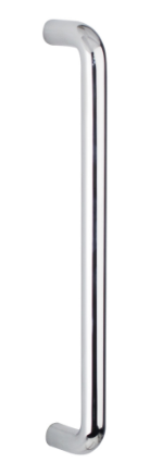 Drake & Wrigley 1425 Solid 'D' Style Pull Handle Length 300mm In 6 Colours : Black ,Chrome ,Florentine Bronze ,Brass Plate ,Satin Chrome Plate ,Stainless Steel