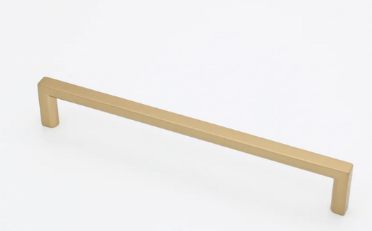 ELITE HILTON SQUARE HANDLE HOLE CENTRE AVAILABLE IN 3 SIZES : 160MM ,192MM ,256MM BRUSHED GOLD