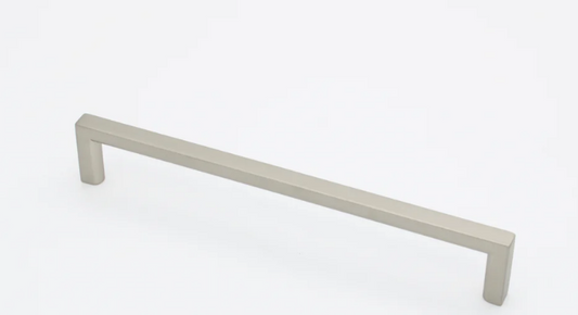 ELITE HILTON SQUARE HANDLE HOLE CENTRE AVAILABLE IN 3 SIZES : 160MM ,192MM ,256MM BRUSHED NICKEL