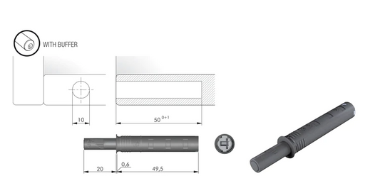ELITE K PUSH TECH 20MM W/MAGNET & BUFFER - WHITE