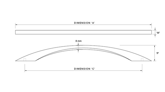 Kethy Vasto Square Bow Handle Satin Chrome Available in 3 Sizes : 96mm , 160mm ,224mm