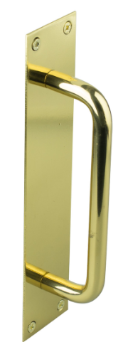 Drake & Wrigley 1427 Solid 'D' Style Full Handle On Plate Length 200mm In 6 Colours : Black ,Chrome ,Florentine Bronze ,Brass Plate ,Satin Chrome Plate ,Stainless Steel