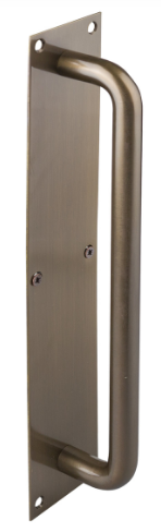 Drake & Wrigley 1427 Solid 'D' Style Full Handle On Plate Length 250mm In 6 Colours : Black ,Chrome ,Florentine Bronze ,Brass Plate ,Satin Chrome Plate ,Stainless Steel