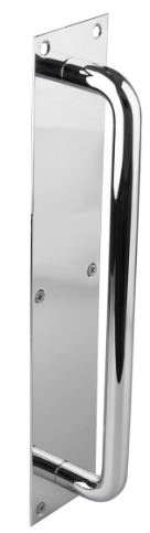 Drake & Wrigley 1427 Solid 'D' Style Full Handle On Plate Length 300mm In 6 Colours : Black ,Chrome ,Florentine Bronze ,Brass Plate ,Satin Chrome Plate ,Stainless Steel