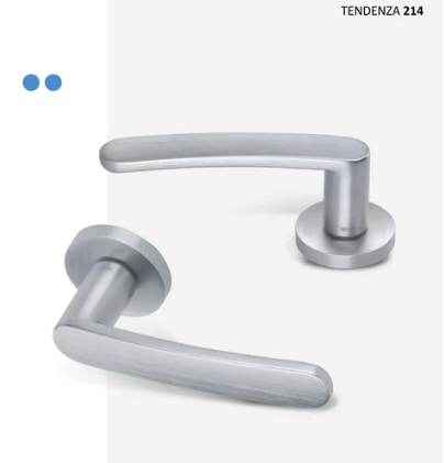 Groel Tendenza 214 Round Door Handle Set Finish Available In 3 Colours :  Brushed Satin Chrome ,IX Graphite (Bronze)  & Inox Tech